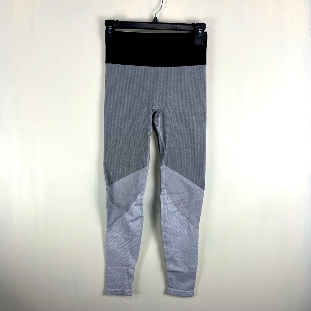 Aerie High Waisted Stretchy Ribbed Full Length Color Block Workout Leggings‎ XS